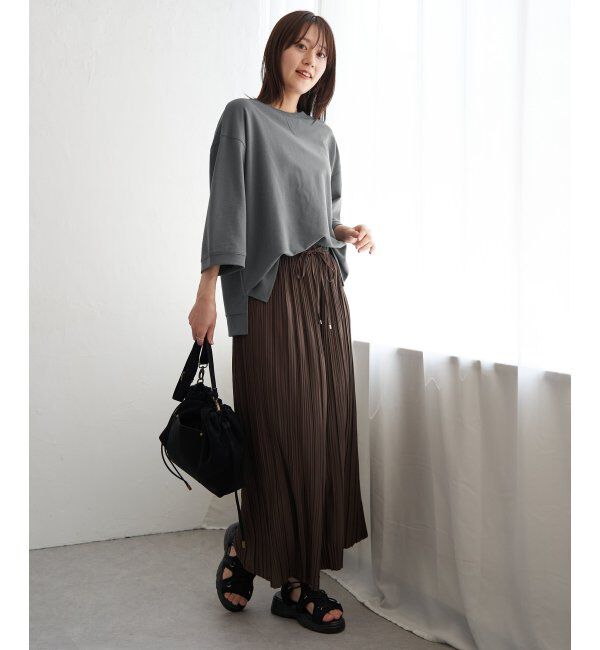 ikka「冷感ミニ裏毛スウェットT」|プルオーバー|