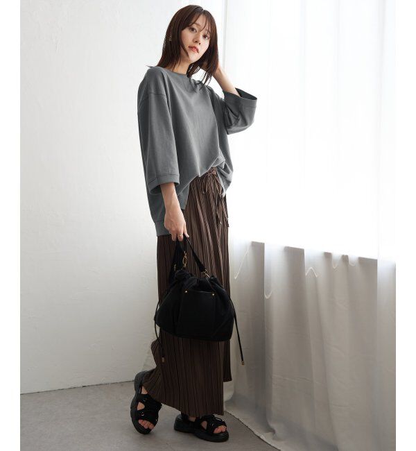 ikka「冷感ミニ裏毛スウェットT」|プルオーバー|