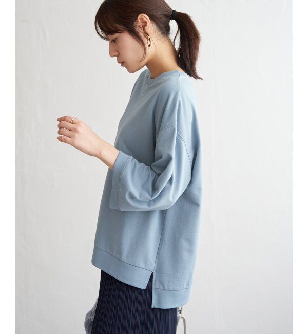 ikka「冷感ミニ裏毛スウェットT」|プルオーバー|