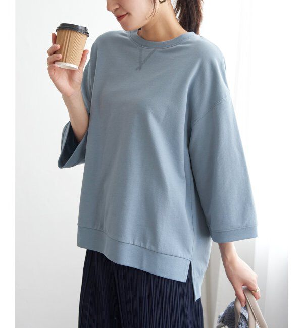 ikka「冷感ミニ裏毛スウェットT」|プルオーバー|