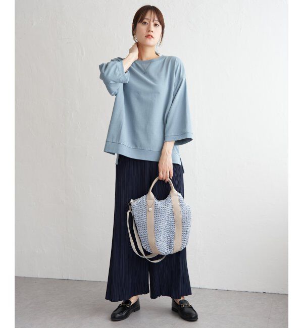 ikka「冷感ミニ裏毛スウェットT」|プルオーバー|