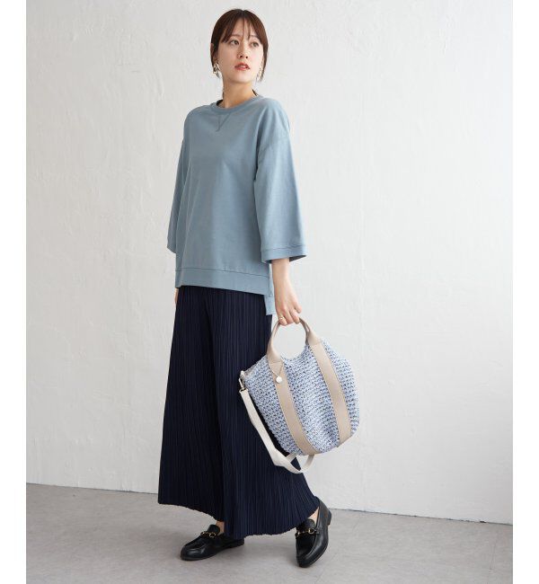 ikka「冷感ミニ裏毛スウェットT」|プルオーバー|