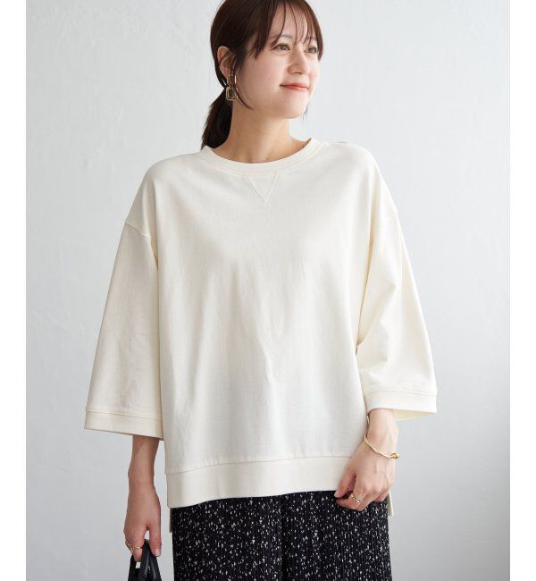 ikka「冷感ミニ裏毛スウェットT」|プルオーバー|