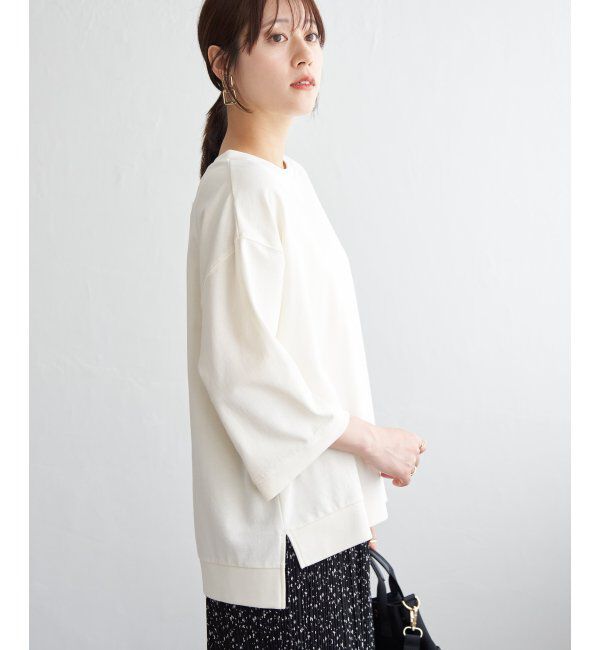 ikka「冷感ミニ裏毛スウェットT」|プルオーバー|