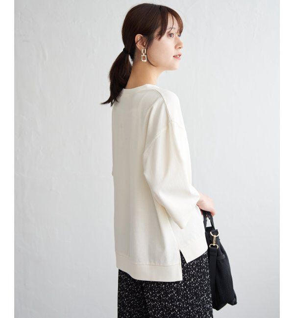 ikka「冷感ミニ裏毛スウェットT」|プルオーバー|