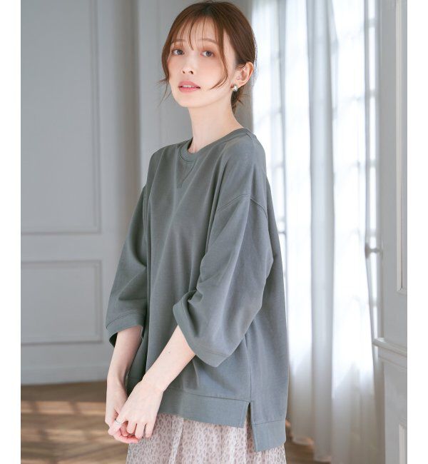 ikka「冷感ミニ裏毛スウェットT」|プルオーバー|