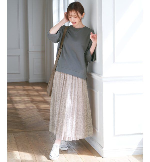 ikka「冷感ミニ裏毛スウェットT」|プルオーバー|