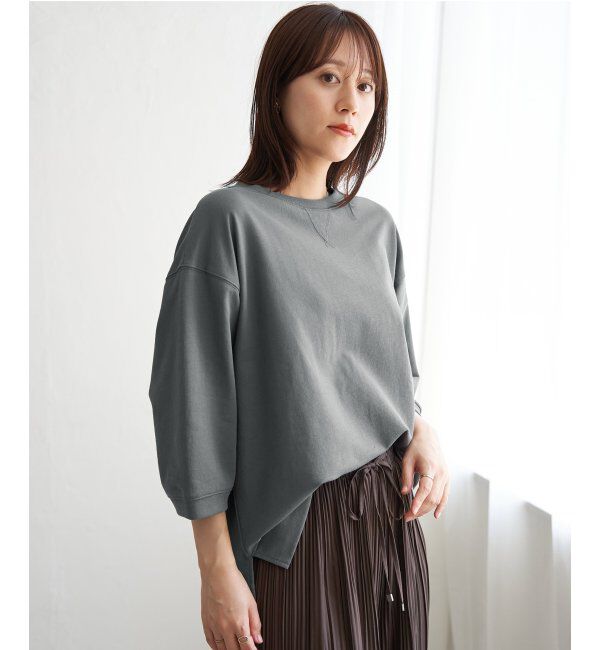 ikka「冷感ミニ裏毛スウェットT」|プルオーバー|