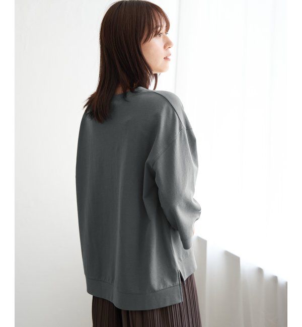 ikka「冷感ミニ裏毛スウェットT」|プルオーバー|