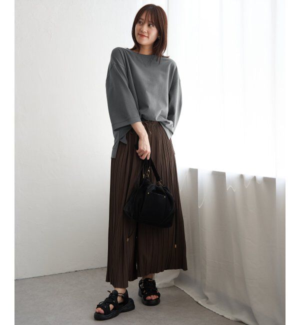 ikka「冷感ミニ裏毛スウェットT」|プルオーバー|