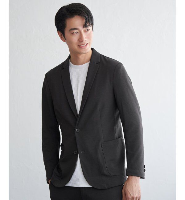 IKKA LOUNGE「GOKU楽ワークTRポンチジャケット」|テーラードジャケット|ダークブラウン