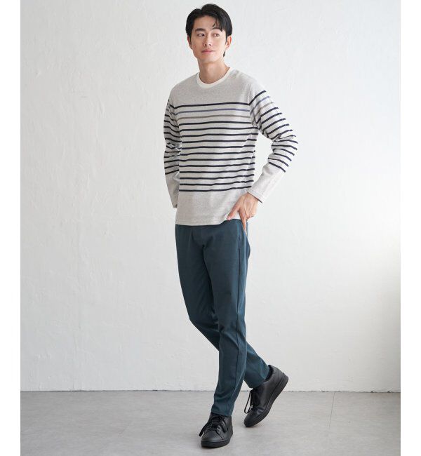 ikka「ジャカード3カラーボーダーロンT」|Tシャツ・カットソー|