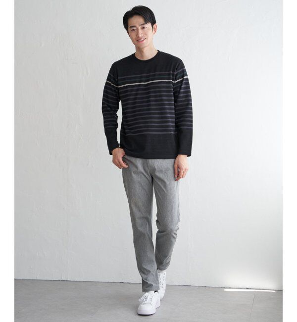 ikka「ジャカード3カラーボーダーロンT」|Tシャツ・カットソー|