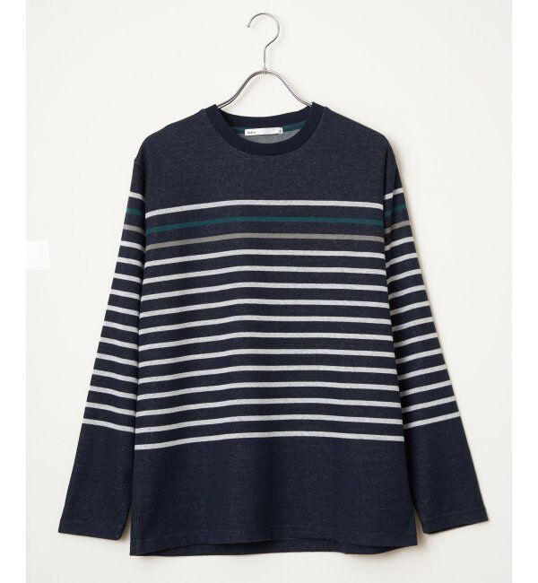 ikka「ジャカード3カラーボーダーロンT」|Tシャツ・カットソー|