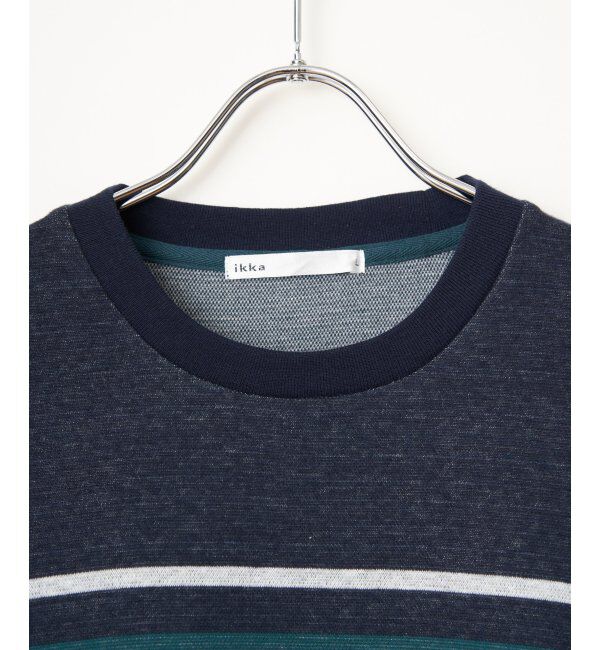 ikka「ジャカード3カラーボーダーロンT」|Tシャツ・カットソー|