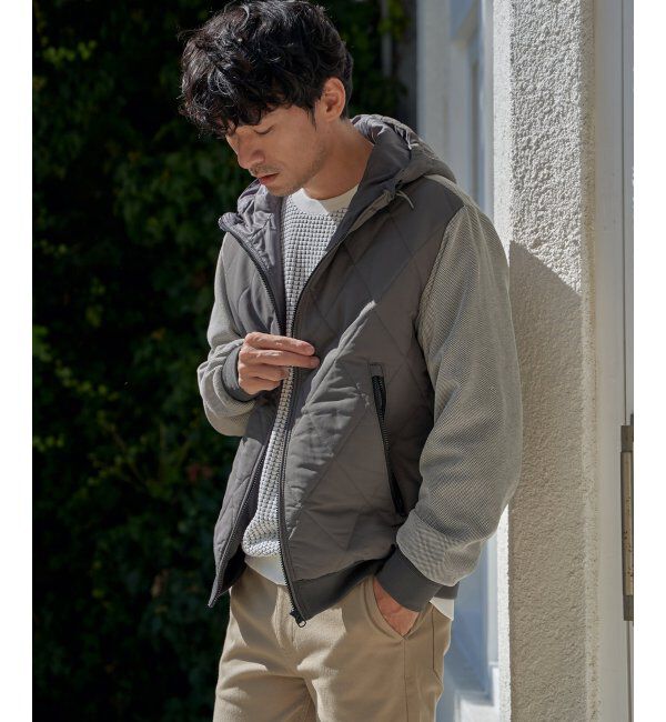 ikka「【親子コーデ】sorona(R)ブロックスコンビパーカー」|ブルゾン・スタジャン|