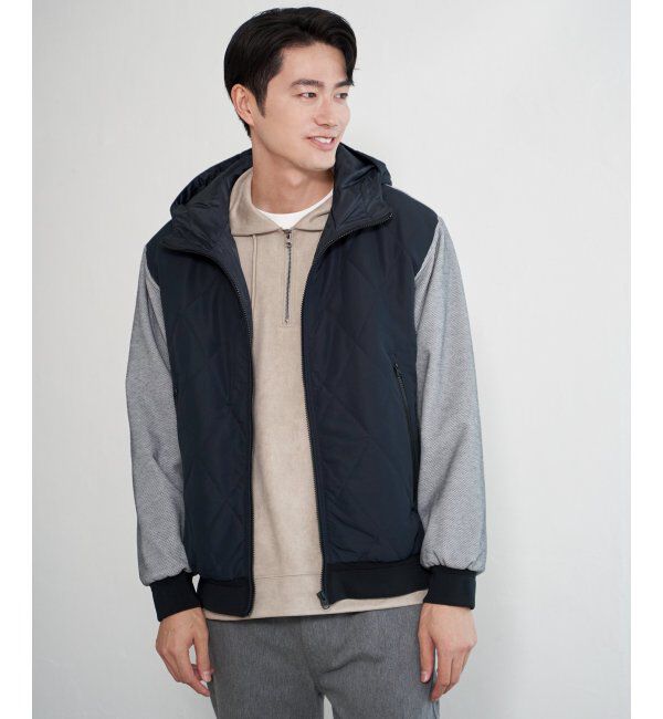 ikka「【親子コーデ】sorona(R)ブロックスコンビパーカー」|ブルゾン・スタジャン|