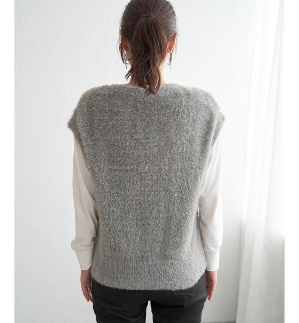 ikka「フェザーＶネックベスト」|ニット・セーター|