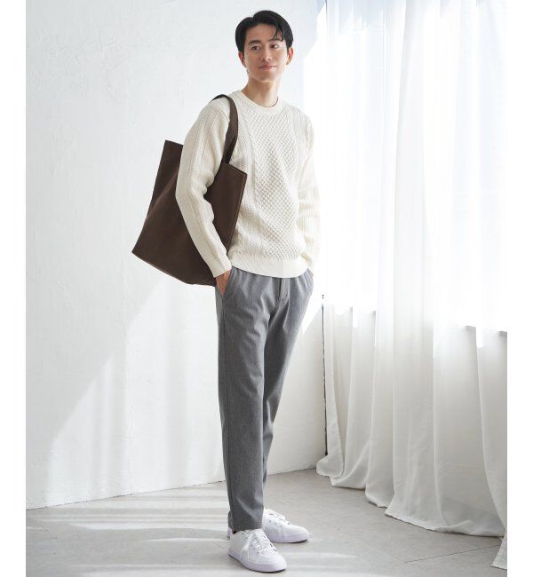 ikka「GOKUラクニットアランケーブル」|プルオーバー|