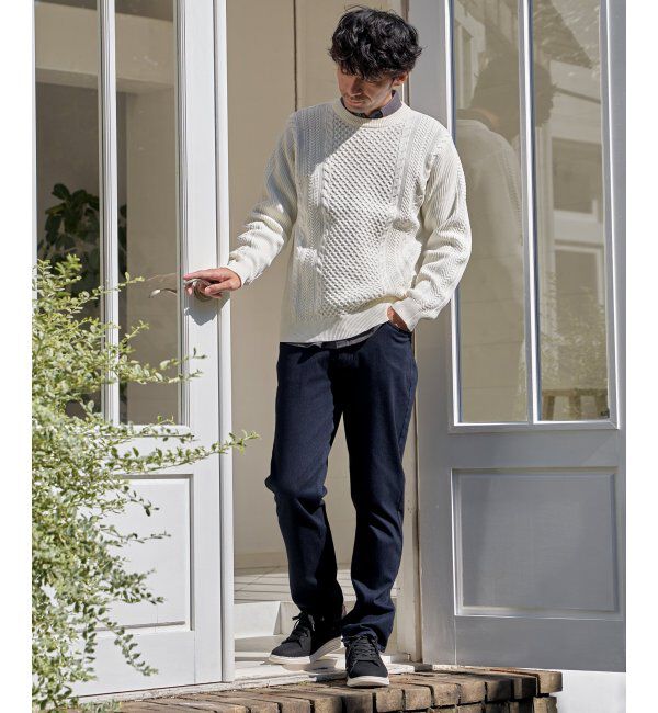 ikka「GOKUラクニットアランケーブル」|プルオーバー|