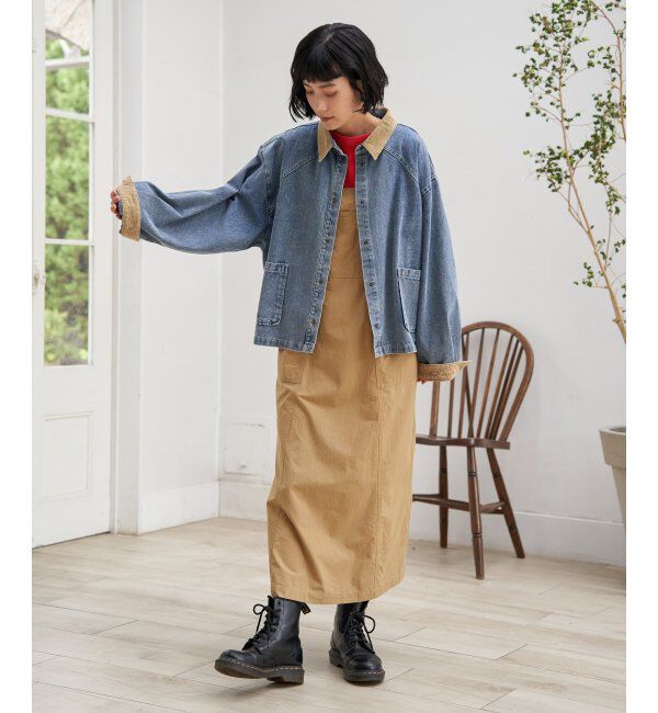 Lbc with Life「コットンツイルワークジャンスカ」|ワンピース|