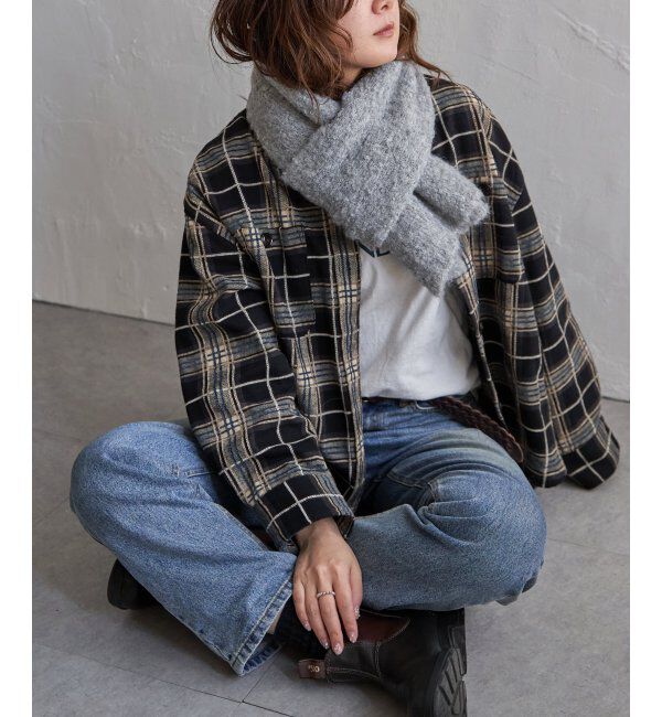 Lbc with Life「ウール混MIXツイードマフラー」|マフラー|