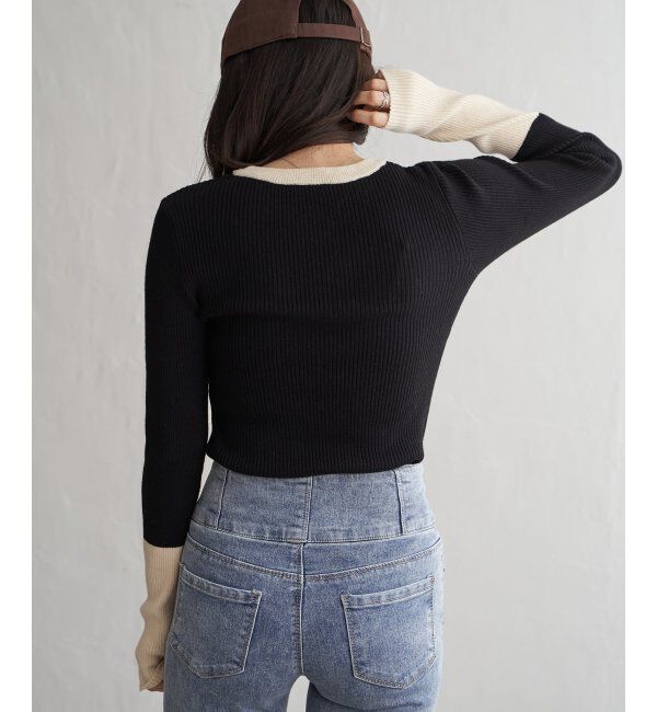 VENCE share style「クールクール12Gリブ配色プルオーバー」|タンクトップ|