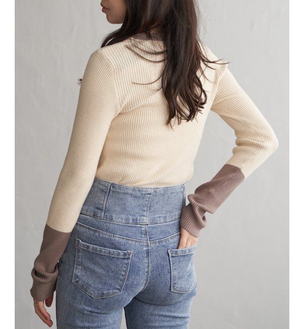 VENCE share style「クールクール12Gリブ配色プルオーバー」|タンクトップ|