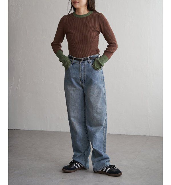 VENCE share style「クールクール12Gリブ配色プルオーバー」|タンクトップ|