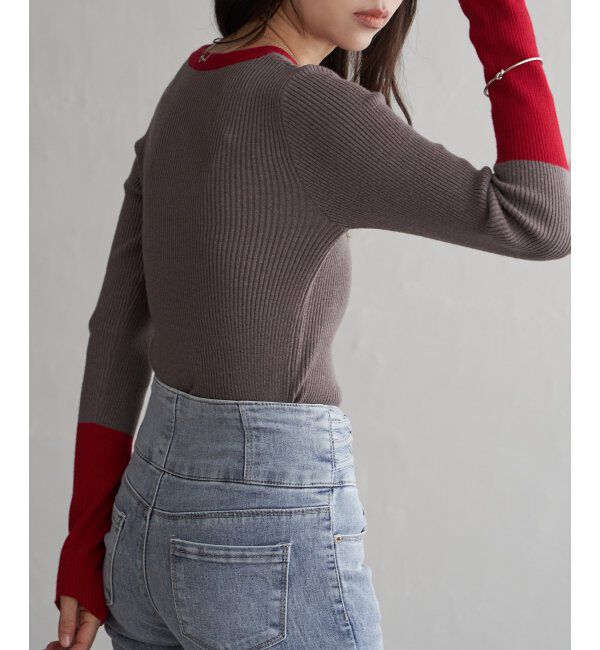 VENCE share style「クールクール12Gリブ配色プルオーバー」|タンクトップ|