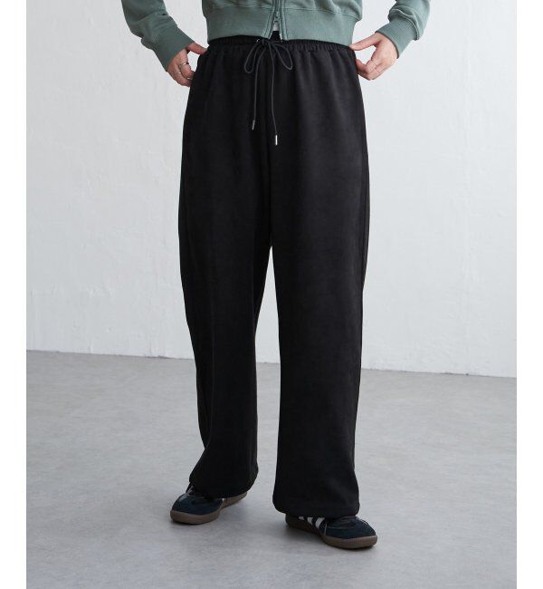 VENCE share style「カットスェードイージーパンツ」|デニム|ブラック