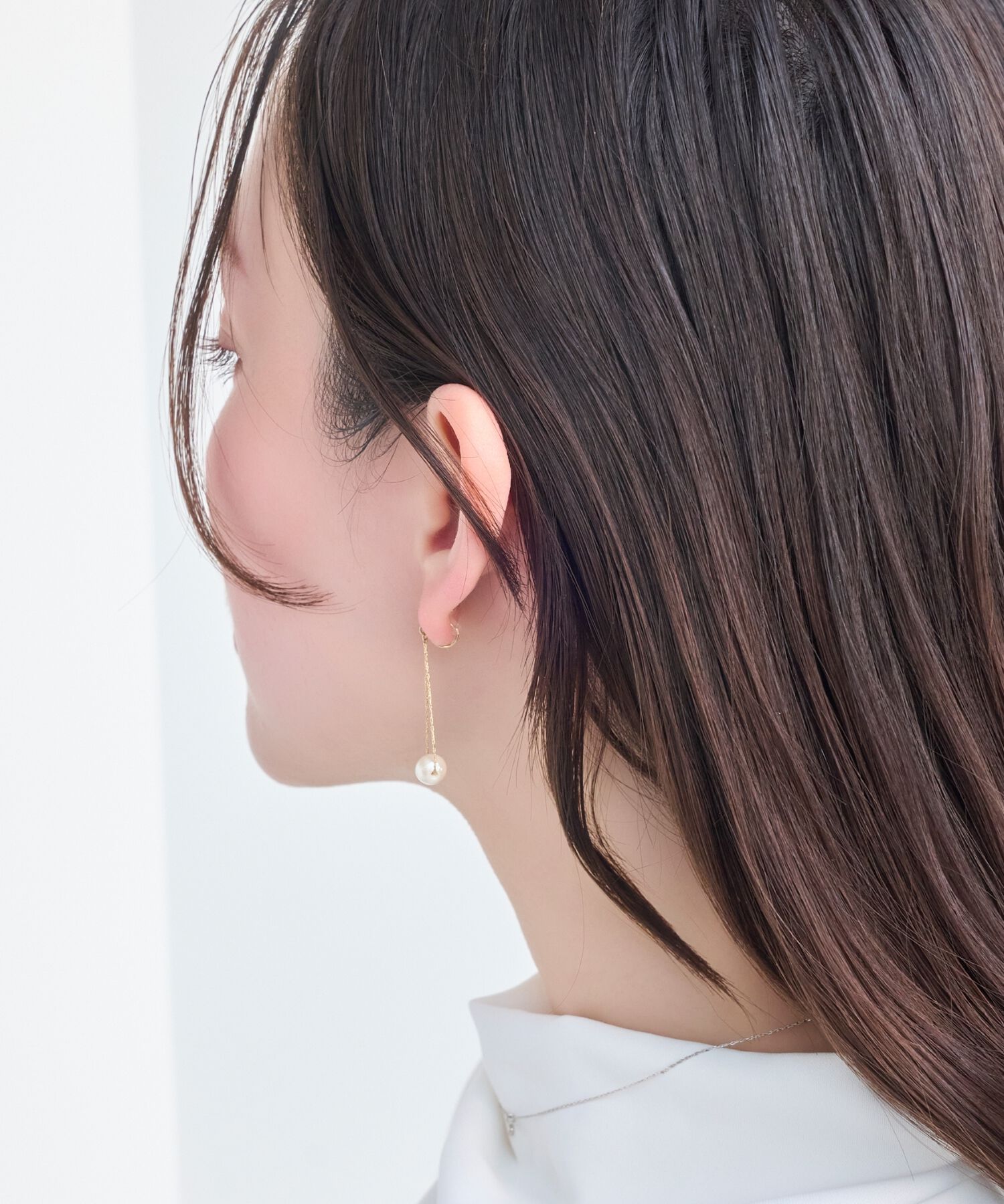 Phoebe「【痛くないシリーズ】【金属アレルギー対応】トライアングルコットンパールライトフィットイヤリング」|イヤリング|