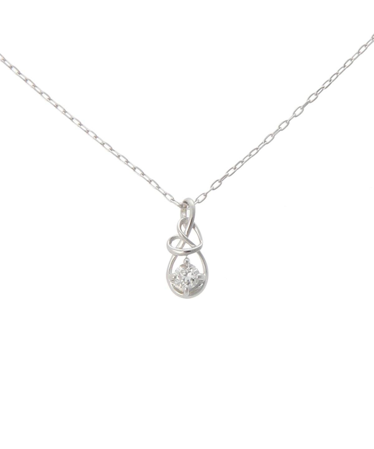 Samantha Tiara「K10 WG Infinity Love Knot バースデーストーンネックレス《4月 誕生石》」|ネックレス|K10 WG