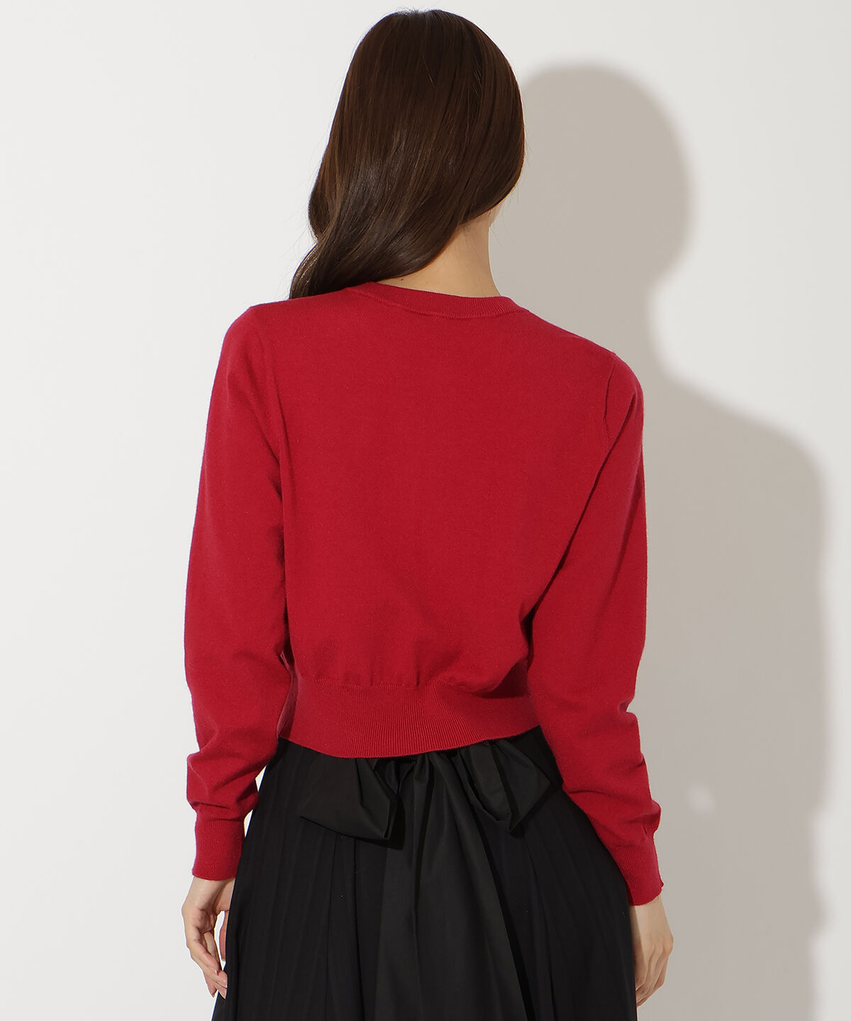 アンドクチュール「ビジューボタンクルーネックカーディガン」|カーディガン|