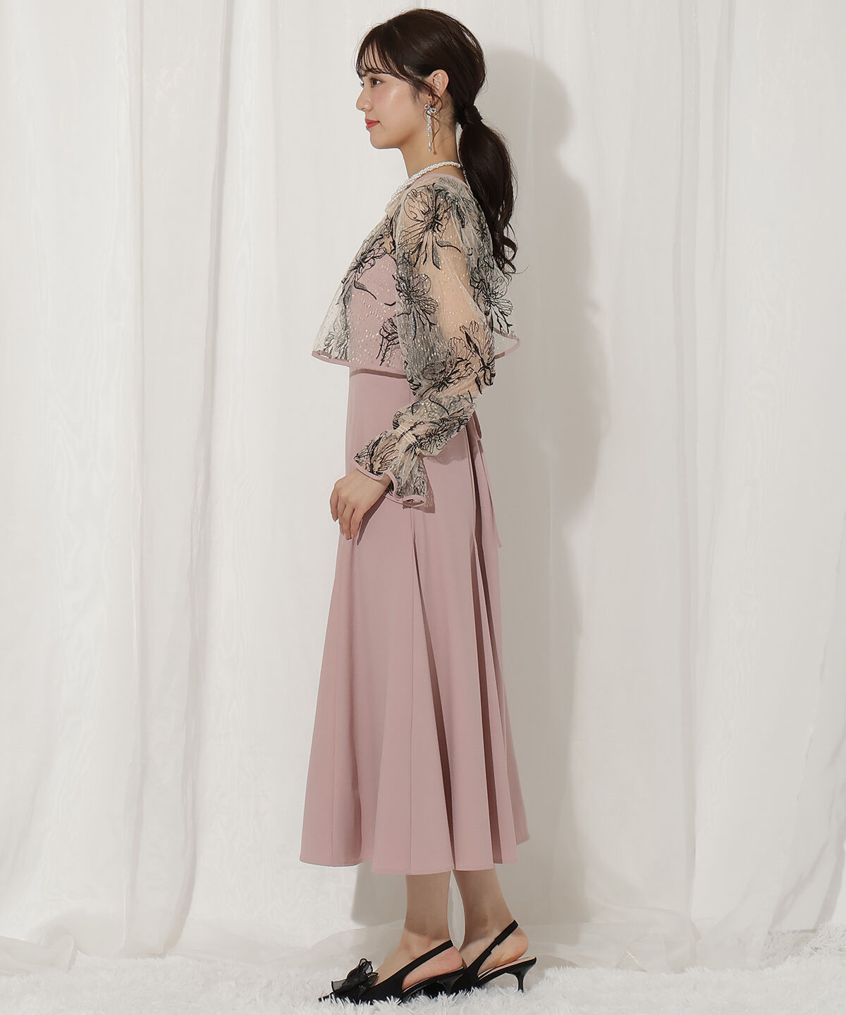 WILLSELECTION「バッククロスレースブラウス&times;レースアップワンピース」|ドレス|