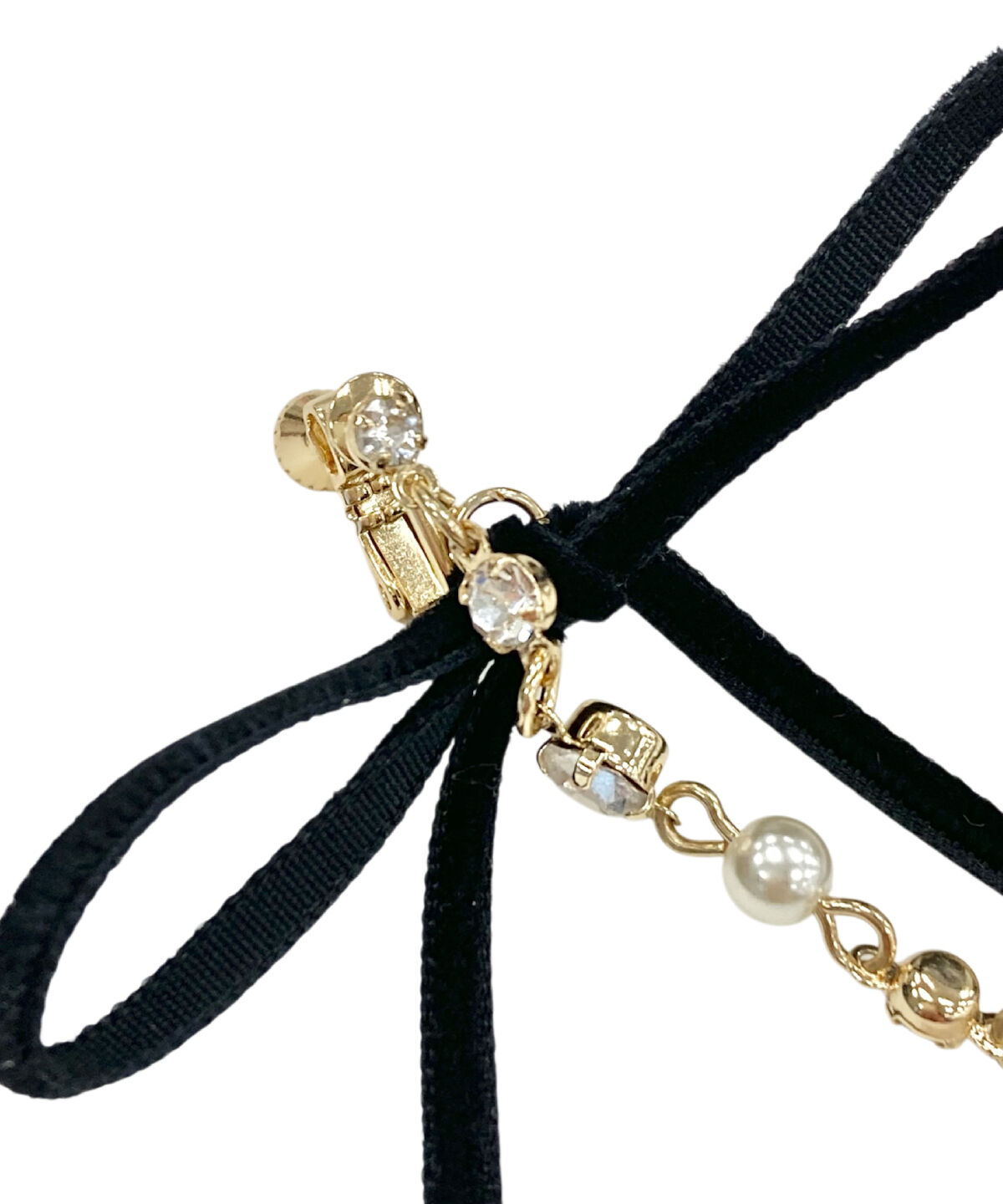 WILLSELECTION「ロングベロアリボンパールイヤリング」|ピアス|