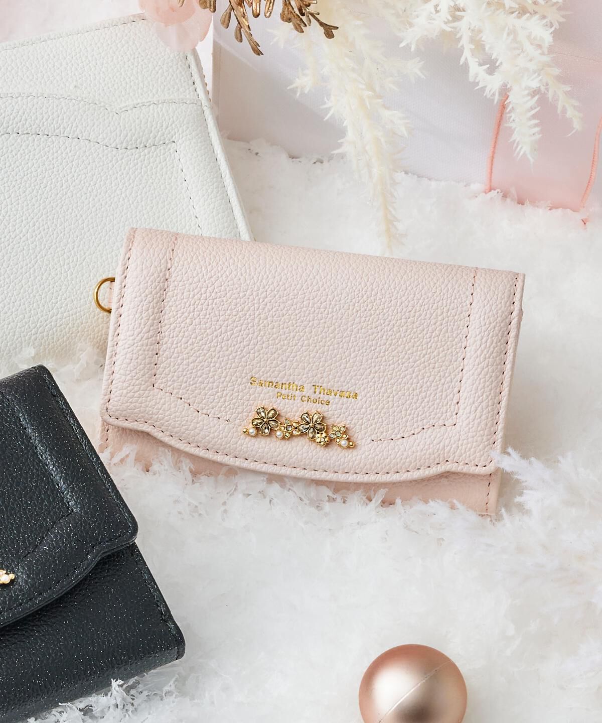 Samantha Thavasa Petit Choice「ラメフラワービジュー キーケース」|キーケース|