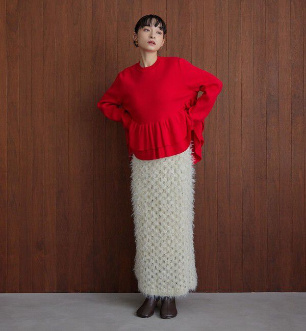 EMMEL REFINES＞EM スソダブルフリル ニットプルオーバー（EMMEL