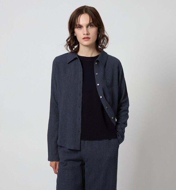 STEVEN ALAN「＜Steven Alan＞クレープ チェック ロングスリーブ シャツ」|シャツ・ブラウス|