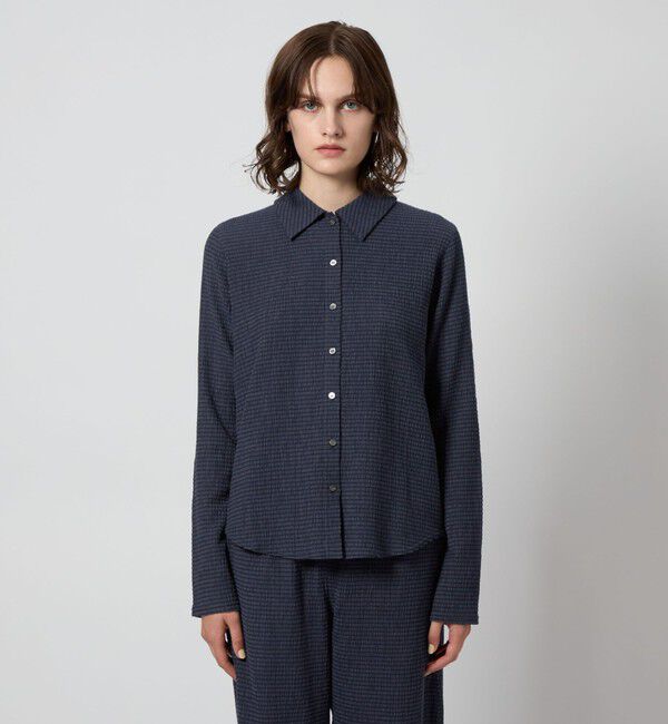 STEVEN ALAN「＜Steven Alan＞クレープ チェック ロングスリーブ シャツ」|シャツ・ブラウス|