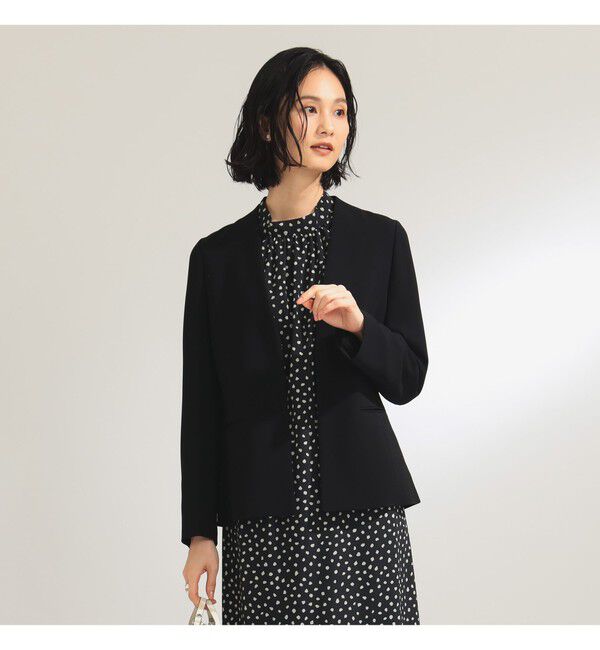 Demi-Luxe BEAMS 「トリアセ カラーレスジャケット＊」|ノーカラージャケット|