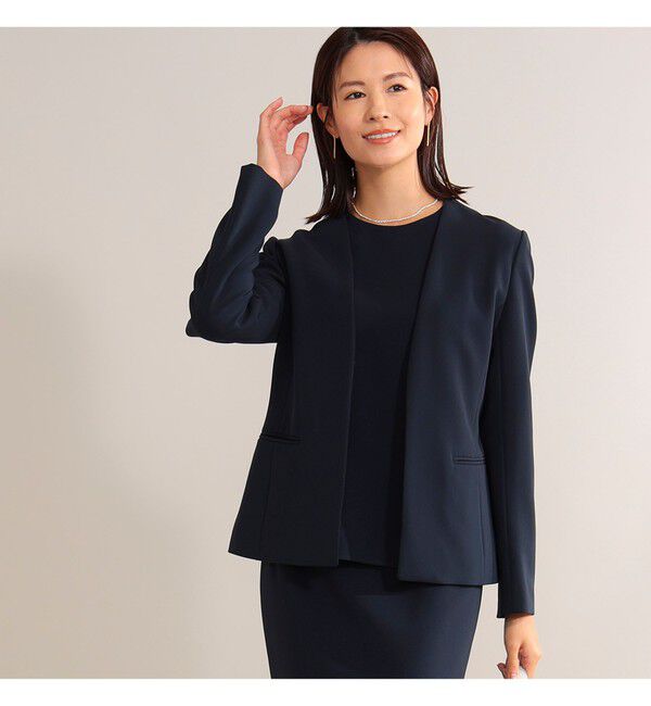 Demi-Luxe BEAMS 「トリアセ カラーレスジャケット＊」|ノーカラージャケット|