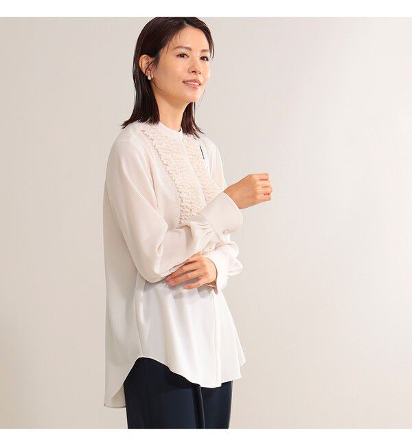 Demi-Luxe BEAMS 「ジョーゼット フリルブラウス＊」|シャツ・ブラウス|