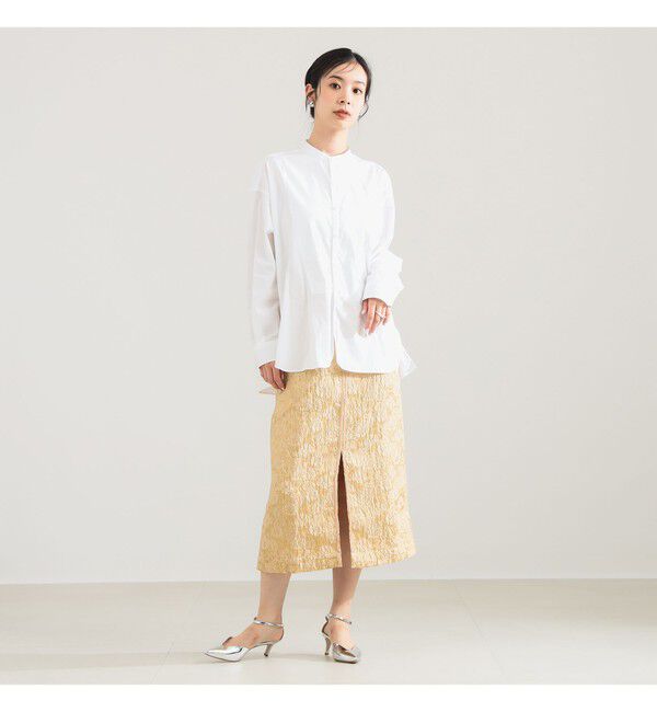 Demi-Luxe BEAMS 「TICCA / ノーカラー ビブヨーク シャツ」|シャツ・ブラウス|