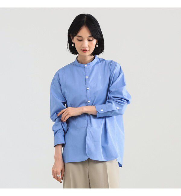 Demi-Luxe BEAMS 「TICCA / ノーカラー ビブヨーク シャツ」|シャツ・ブラウス|