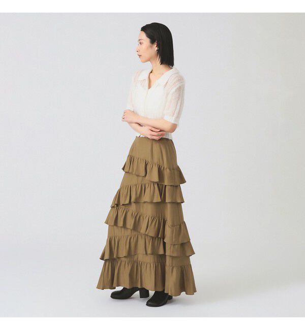 Ray BEAMS 「アシンメトリー フリル ティアード スカート」|スカート|