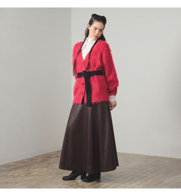 Ray BEAMS 「フェイクレザー パンチング スカート」|スカート|