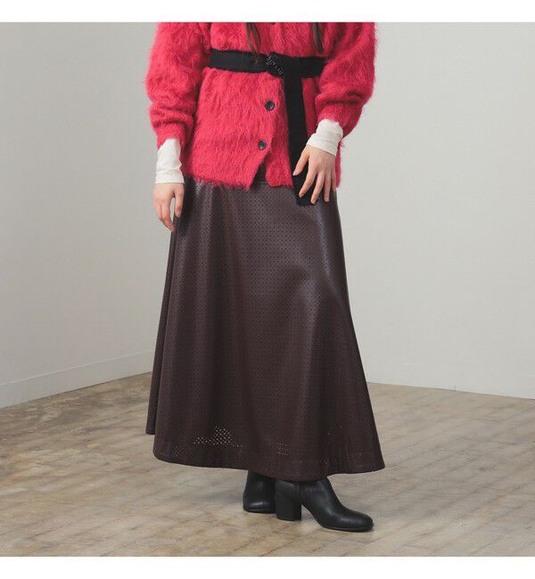 Ray BEAMS 「フェイクレザー パンチング スカート」|スカート|