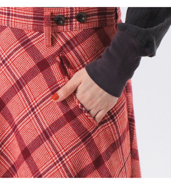 BEAMSBOY「チェック ロング Aライン スカート」|スカート|