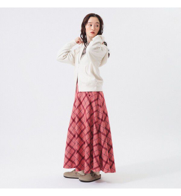 BEAMSBOY「チェック ロング Aライン スカート」|スカート|